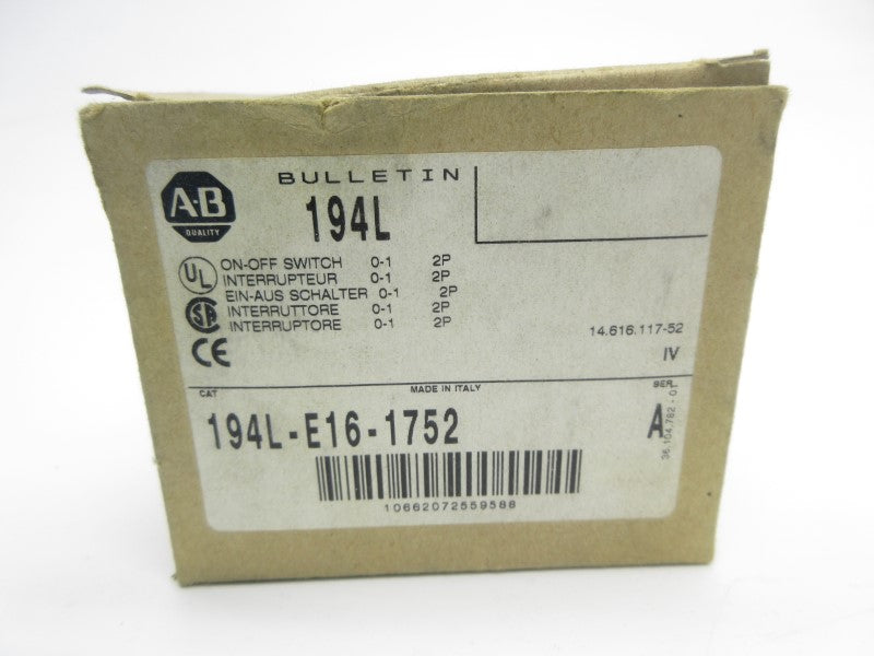 ALLEN BRADLEY 194L-E16-1752 SER. A (BR/WH) NSMP