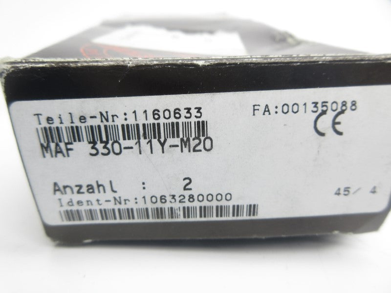 SCHMERSAL MAF330-11Y-M20 250V (PKG OF 2) NSMP