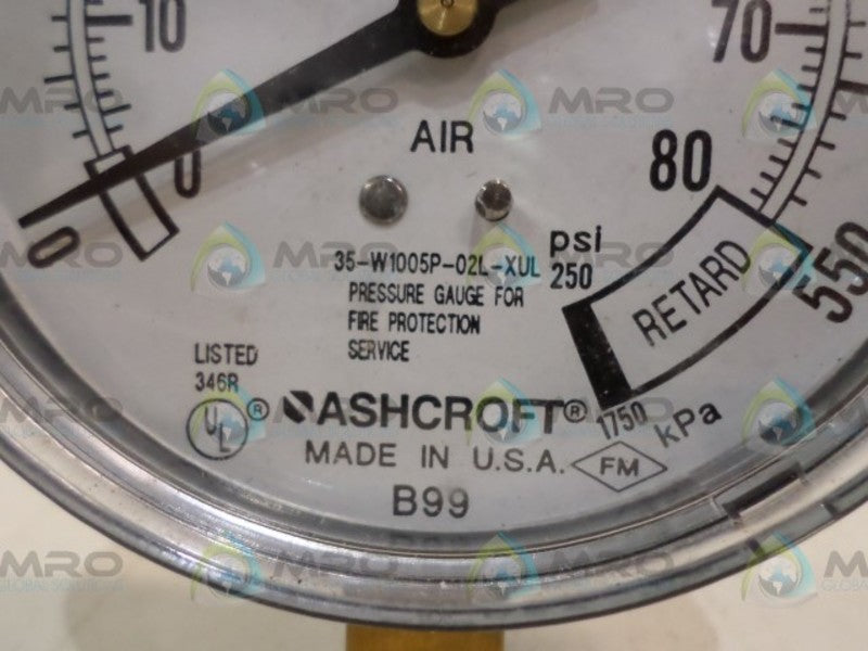 ASHCROFT 35-W1005P-02L-XUL PRESSURE GAUGE 0-80PSI 0-550KPA  NSNP