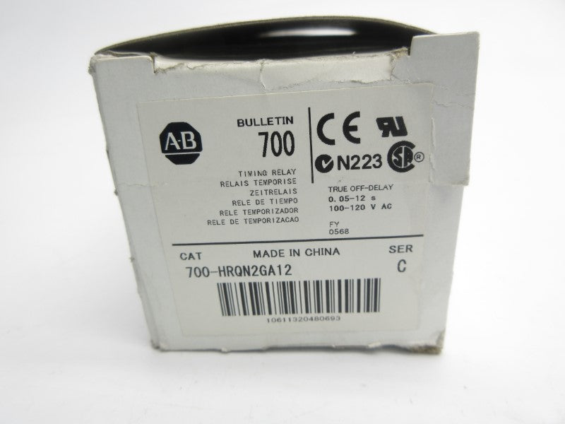 ALLEN BRADLEY 700-HRQN2GA12 SER. C 100-120VAC 0.05-12S (WH) NSMP