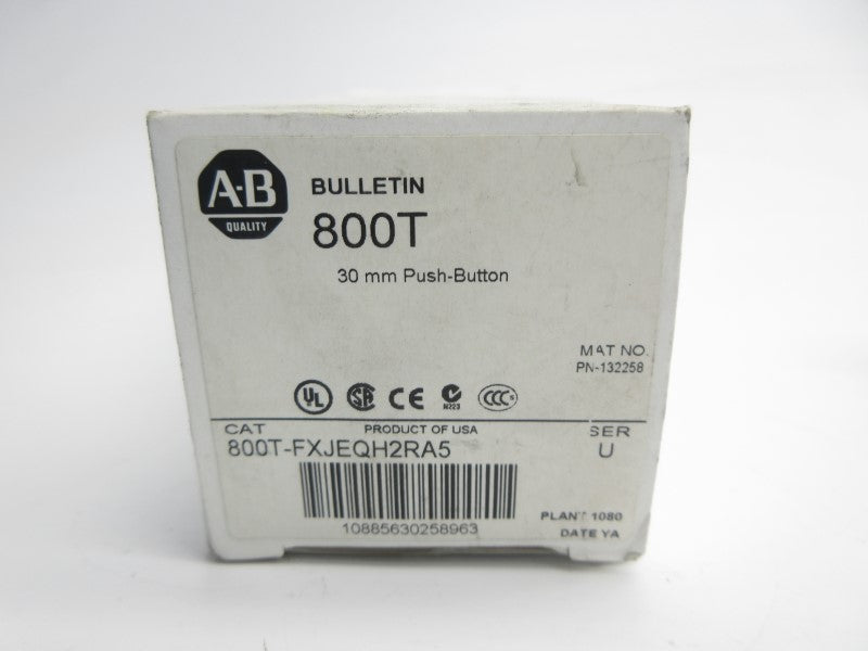 ALLEN BRADLEY 800T-FXJEQH2RA5 SER. U 12-130VAC/DC (WH) NSMP