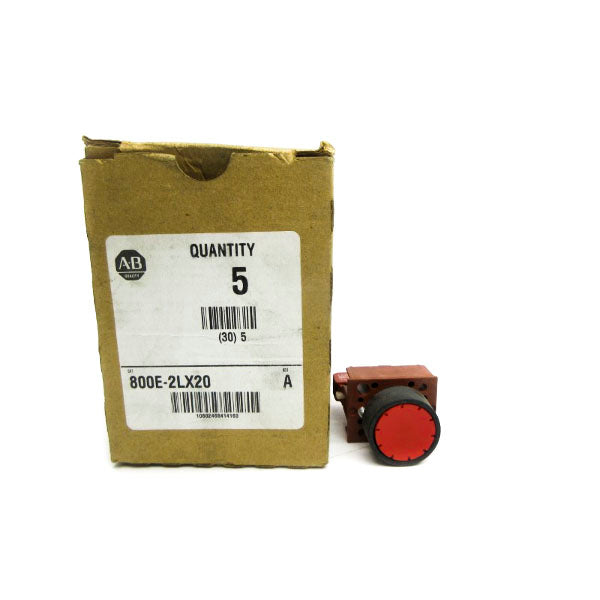 ALLEN BRADLEY 800E-2LX20 SER. A (PKG OF 5) (BR/WH) NSMP