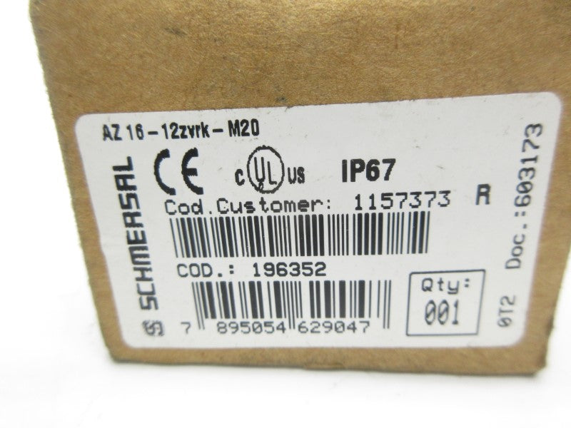 SCHMERSAL AZ16-12ZVRK-M20 500V NSMP