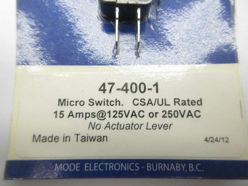 MODE ELECTRONICS 47-400-1 250VAC 15A NSMP