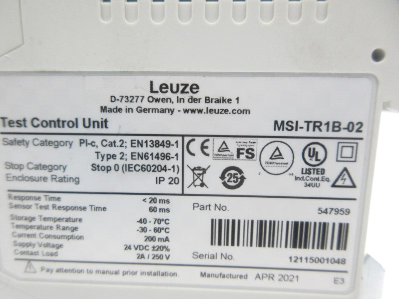 LEUZE MSI-TR1B-02 24VDC 2A NSNP