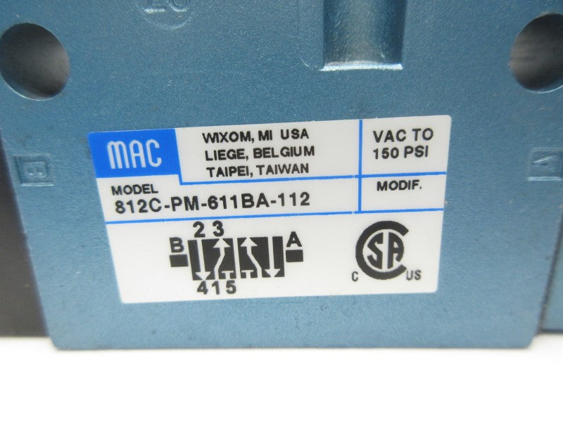 MAC 812C-PM-611BA-112 24VDC 150PSI NSNP