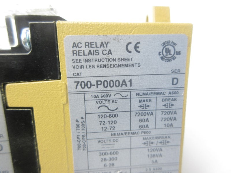 ALLEN BRADLEY 700-PPTA1 SER. D 110/115-120V 60A NSNP