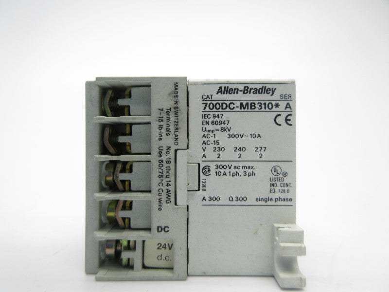 ALLEN BRADLEY 700DC-MB310J SER. A 24VDC 10A UNMP