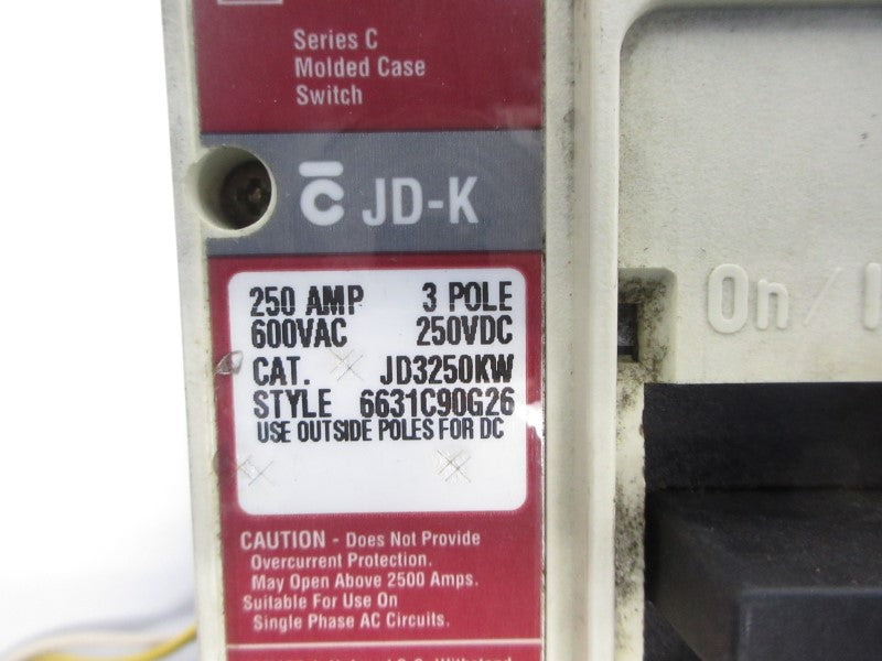 CUTLER HAMMER JD3250KW SER. C 600VAC 250A UNMP