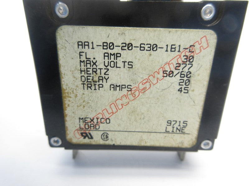 CARLING SWITCH AA1-B0-20-630-1B1-C 277V 30A UNMP