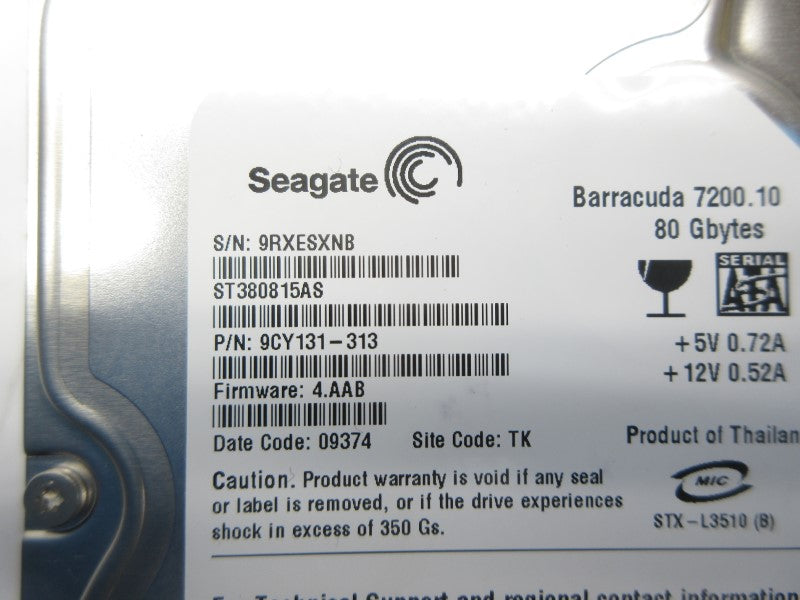 SEAGATE 9CY131-313 F/W 4.AAB 12V 0.52A NSNP