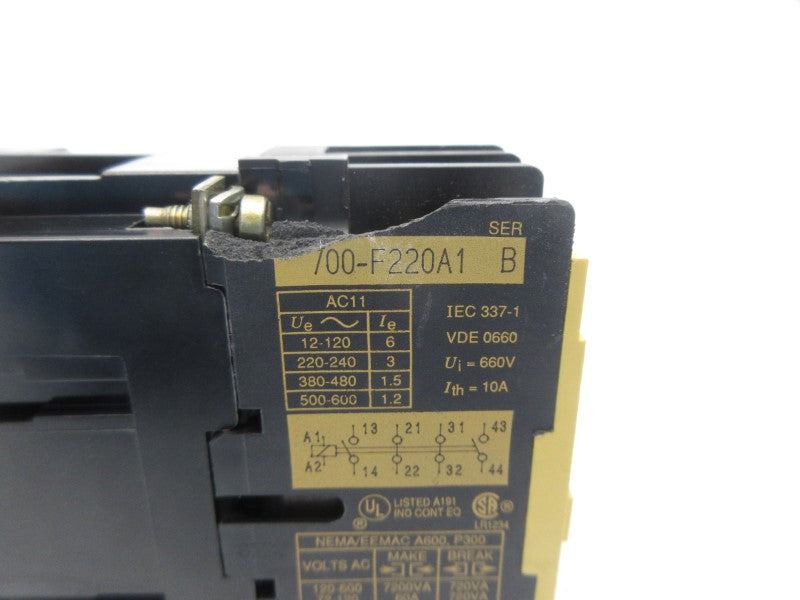 ALLEN BRADLEY 700-F220A1 SER. B 110/120V 10A (AS PICTURED) NSNP