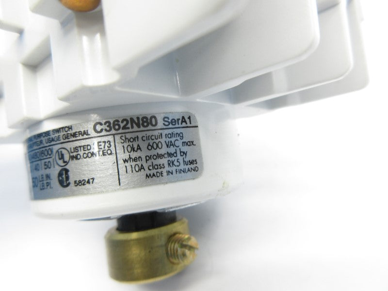 CUTLER HAMMER C362N80 SER. A1 600V 80A NSNP