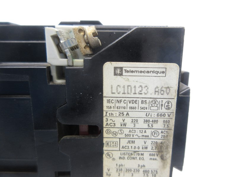 TELEMECANIQUE LC1D123.A60 110-120V 25A NSNP