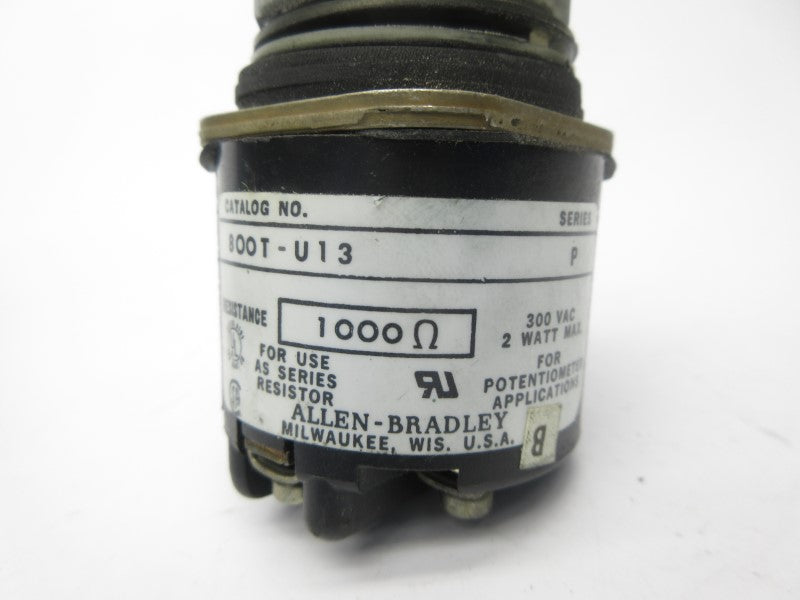 ALLEN BRADLEY 800T-U13 SER. P 300VAC UNMP