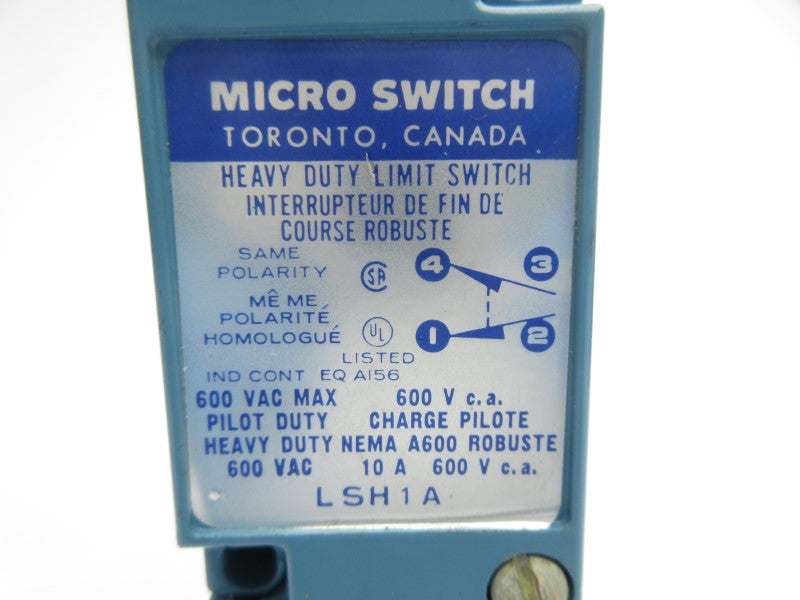 MICRO SWITCH LSH1A 600VAC 10A NSNP