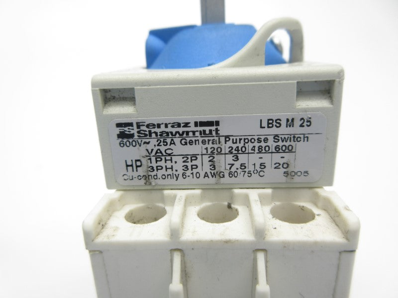 FERRAZ SHAWMUT LBSM25 600V 25A NSNP