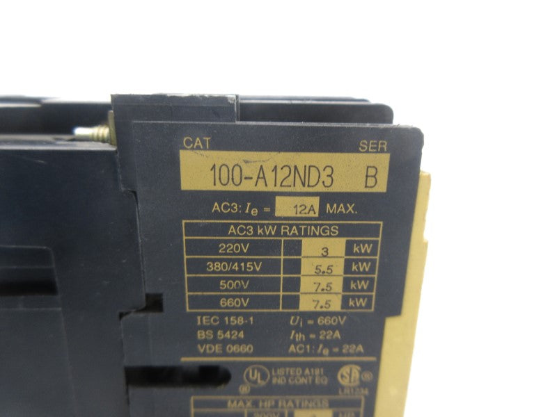 ALLEN BRADLEY 100-A12ND3 SER. B 110/120V 12A NSNP