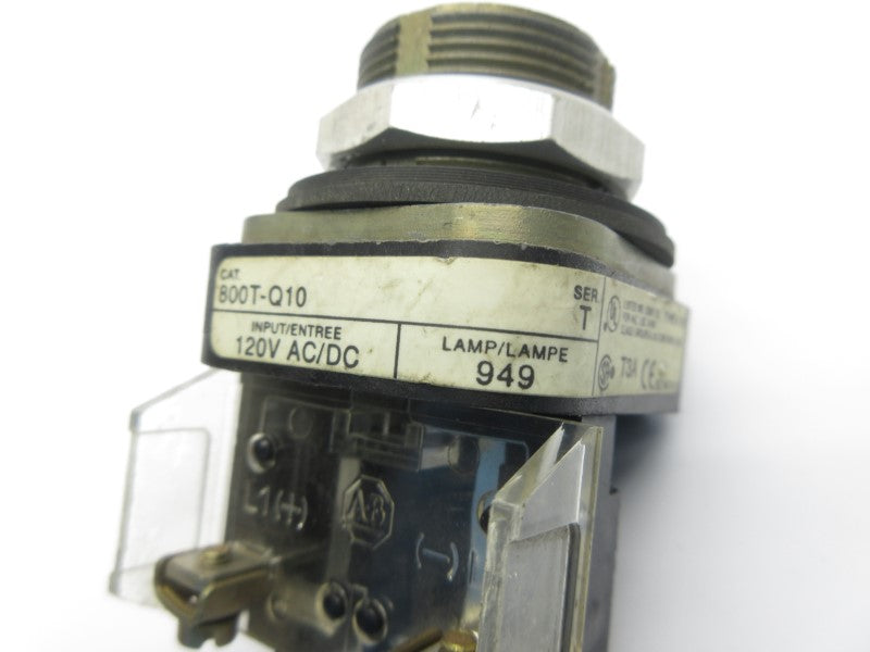ALLEN BRADLEY 800T-Q10 SER. T 120VAC/DC (NO BULB) (AS PICTURED) NSNP