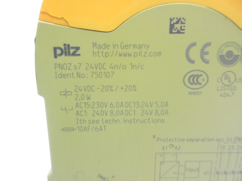 PILZ PNOZS724VDC4N/O1N/C 750107 24VDC 8.0A NSNP