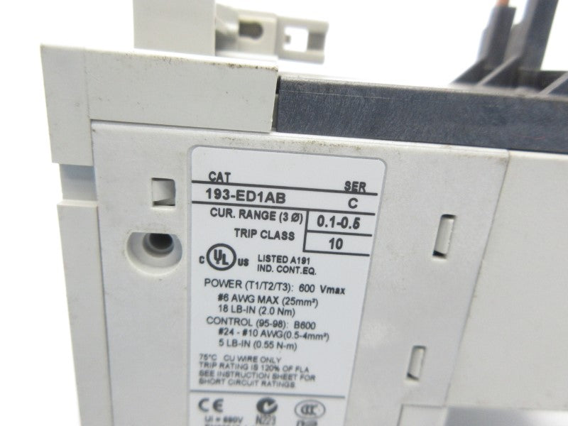 ALLEN BRADLEY 193-ED1AB SER. C 600V 0.1-0.5A NSNP