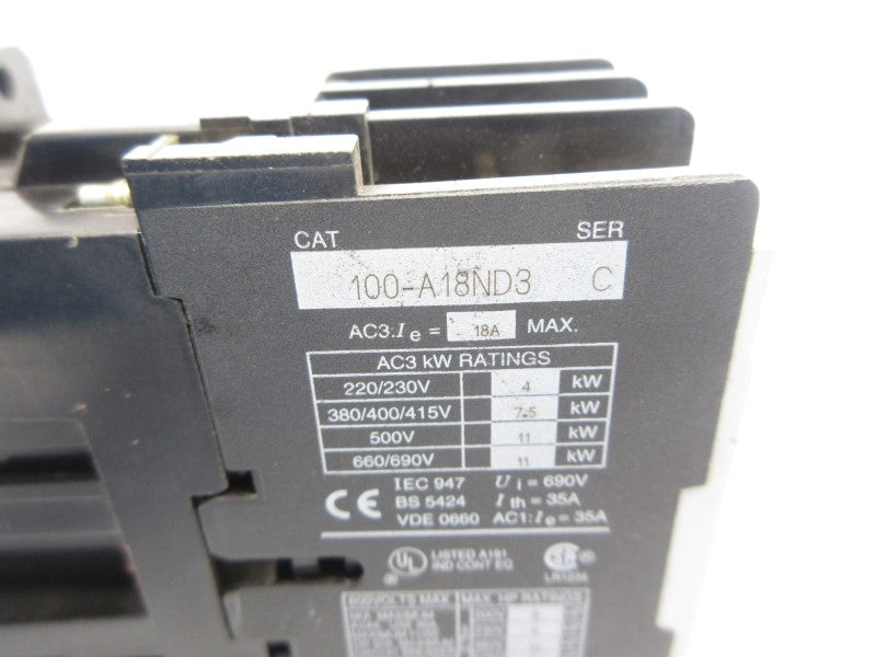 ALLEN BRADLEY 100-A18ND3 SER. C 110/120V 18A (GREY) NSNP