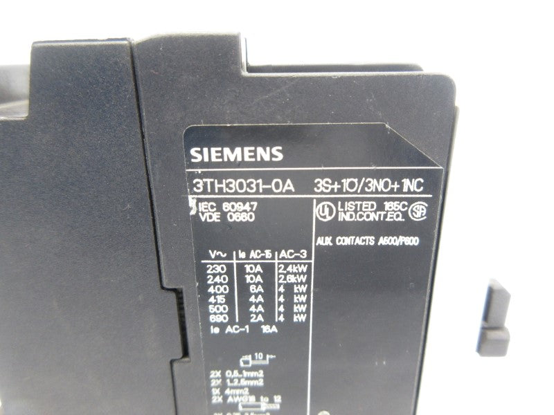 SIEMENS 3TH3031-0A 110/120V NSNP