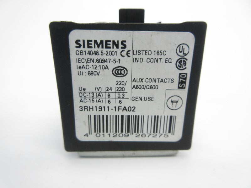 SIEMENS 3RH1911-1FA02 220/230V 6A NSNP