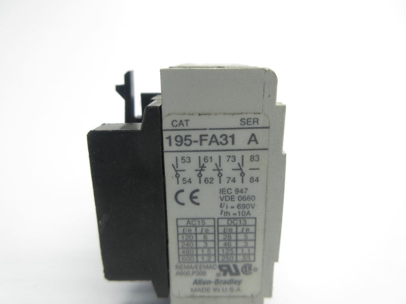 ALLEN BRADLEY 195-FA31 SER. A 600VAC 1.2A (GREY) NSNP