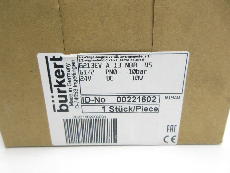 BURKERT 6213EVA13NBRMS 00221602 24VDC NSMP