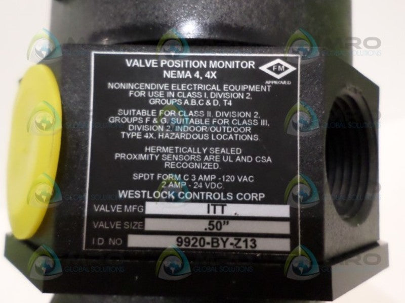 WESTLOCK CONTROLS 9920-BY-Z13 VALVE POSITION MONITOR NSNP