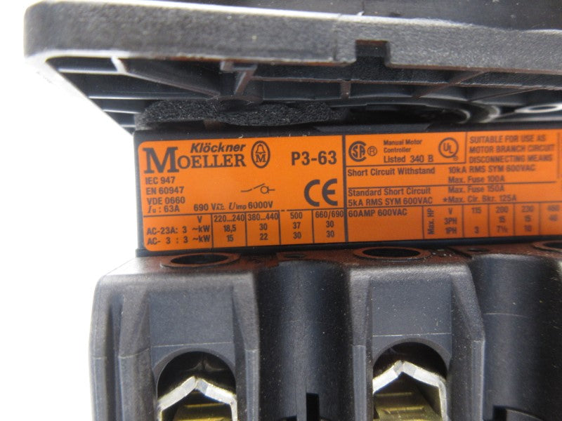 KLOCKNER MOELLER P3-63 690VAC 63A NSNP
