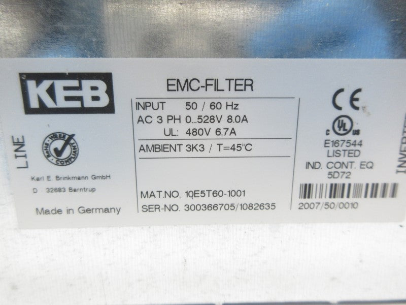 KEB 10E5T60-1001 528V 8.0A NSNP