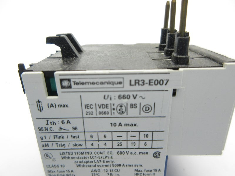 TELEMECANIQUE LR3-E007 600VAC 1.6-2.5A NSNP