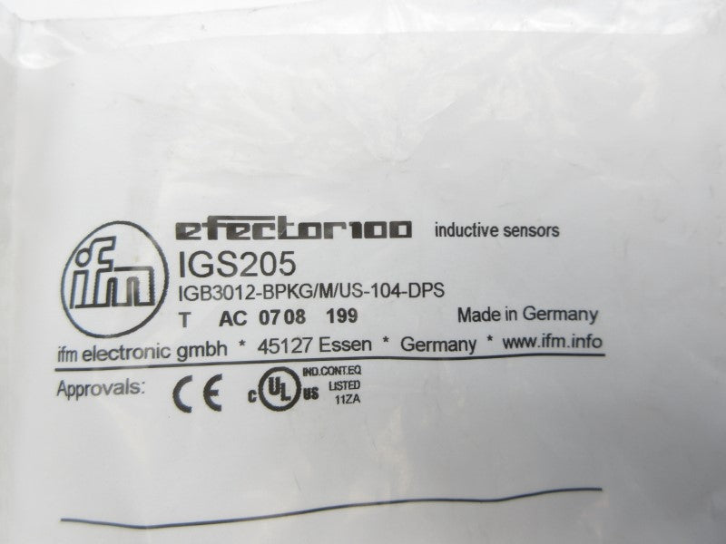 IFM EFECTOR IGS205 IGB3012-BPKG/M/US-104-DPS NSMP