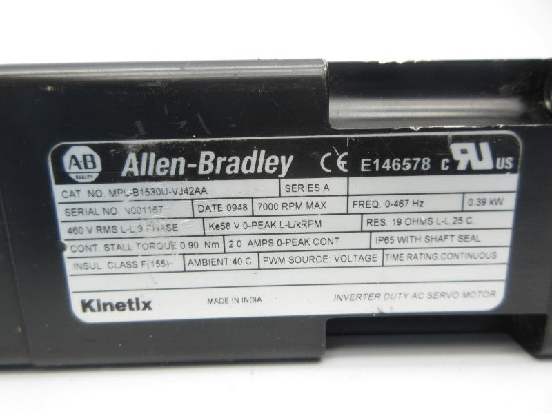 ALLEN BRADLEY MPL-B1530U-VJ42AA SER. A 460V 2.0A UNMP