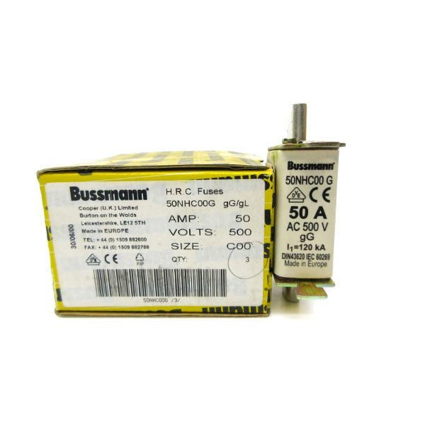 BUSSMANN 50NHC00G 500VAC 50A (PKG OF 3) NSMP