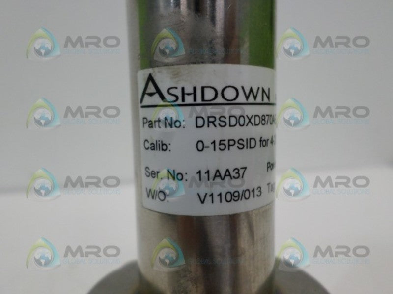 ASHDOWN DRSD0XD870AEX/U01 VALVE UNMP