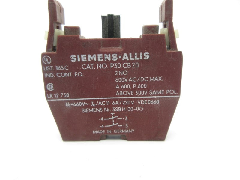 SIEMENS P30CB20 600VAC/DC NSNP