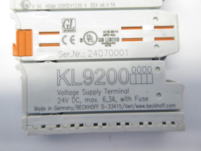 BECKHOFF KL9200 24VDC 6.3A NSNP