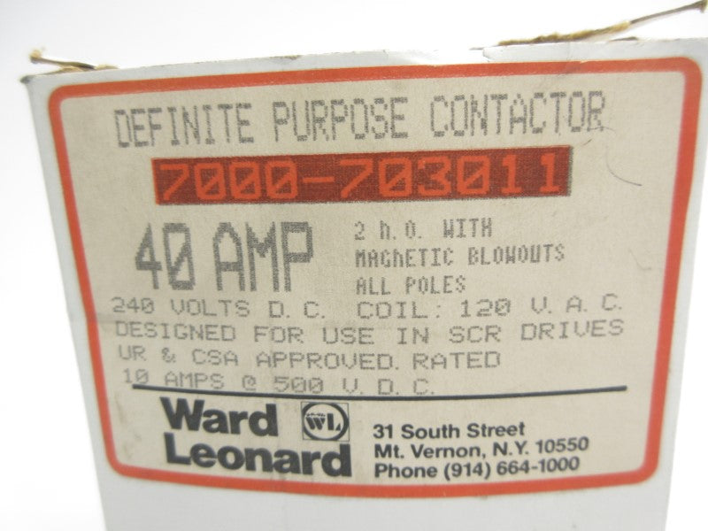 WARD LEONARD ELECTRIC 7000-703011 240VDC 40A NSMP