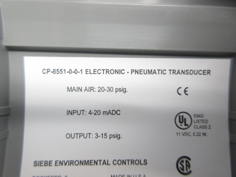 SIEBE CP-8551-0-0-1 20-30PSI NSNP