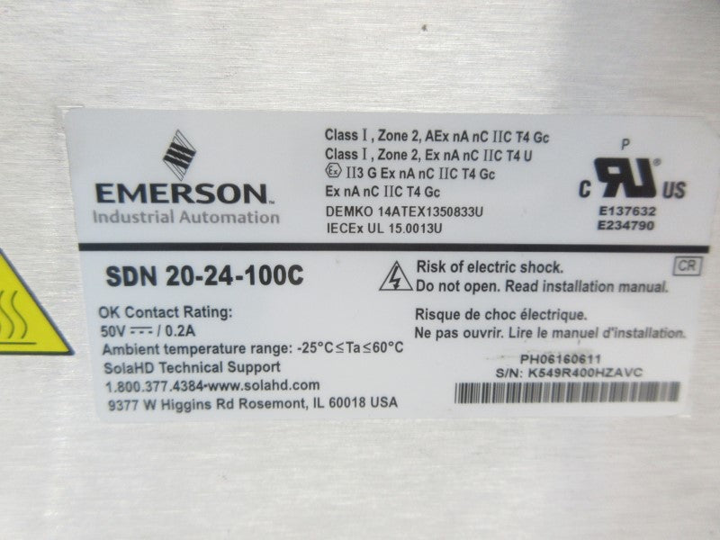 EMERSON SDN20-24-100C 100-240V 5.6A NSNP