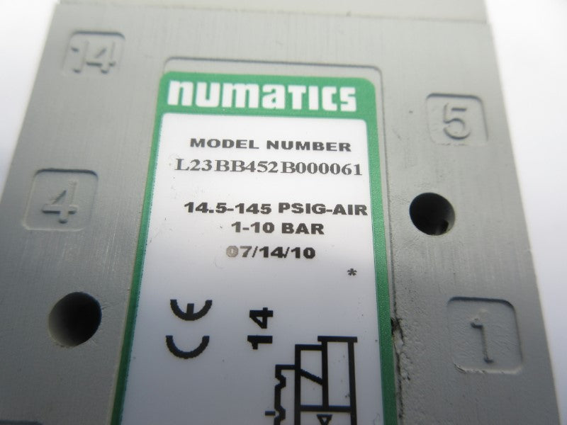 NUMATICS L23BB452B000061 24VDC 0.15A 14.5-145PSI NSNP