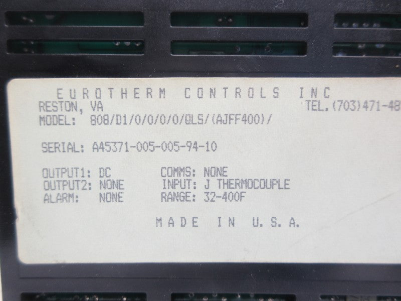 EUROTHERM 808/D1/0/0/0/0/QLS/(AJFF400)/ NSNP