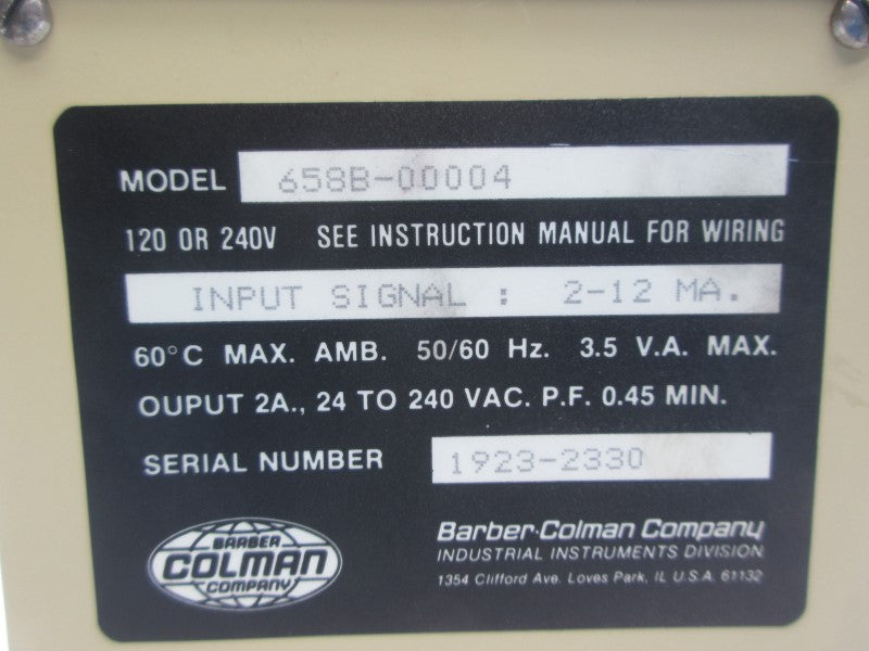 BARBER COLMAN 658B-00004 120/240V NSNP