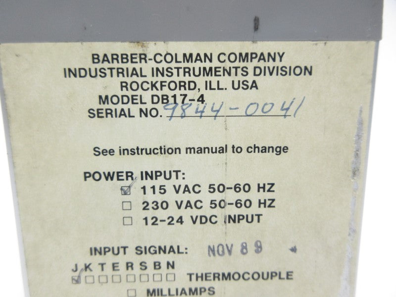BARBER COLMAN DB17-4 115VAC NSNP