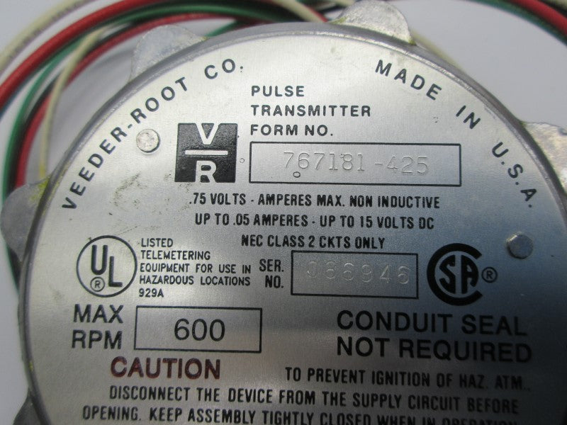 VEEDER ROOT 767181-425 15VDC .05A NSNP