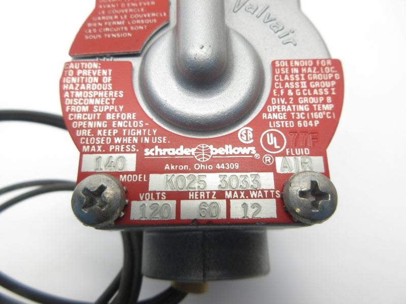 SCHRADER BELLOWS K0253033 120V 140PSI NSNP