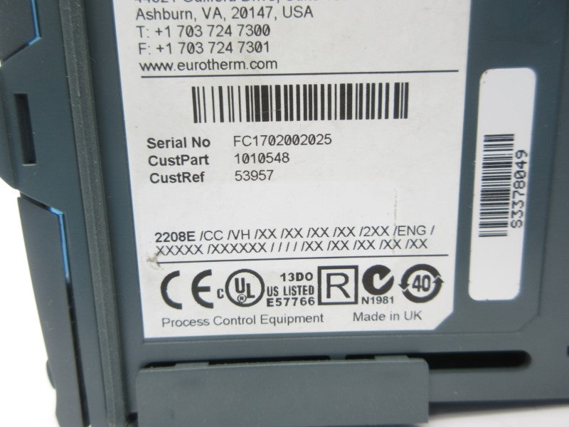 EUROTHERM 2208E/CC/VH/XX/XX/XX/XX/2XX/ENG/XXXXX/XXXXXX/////XX/XX/XX/XX/XX NSNP